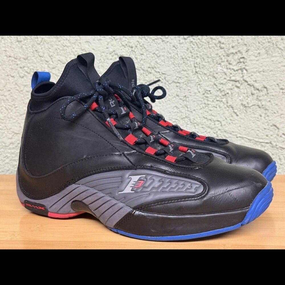 Size 9.5 - Reebok Answer 4.5 Black Ash Grey Red‎ Blue. Reebok Style # CN5841